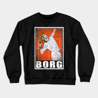 Borg Tennis Player Hero Vintage Grunge Crewneck Sweatshirt